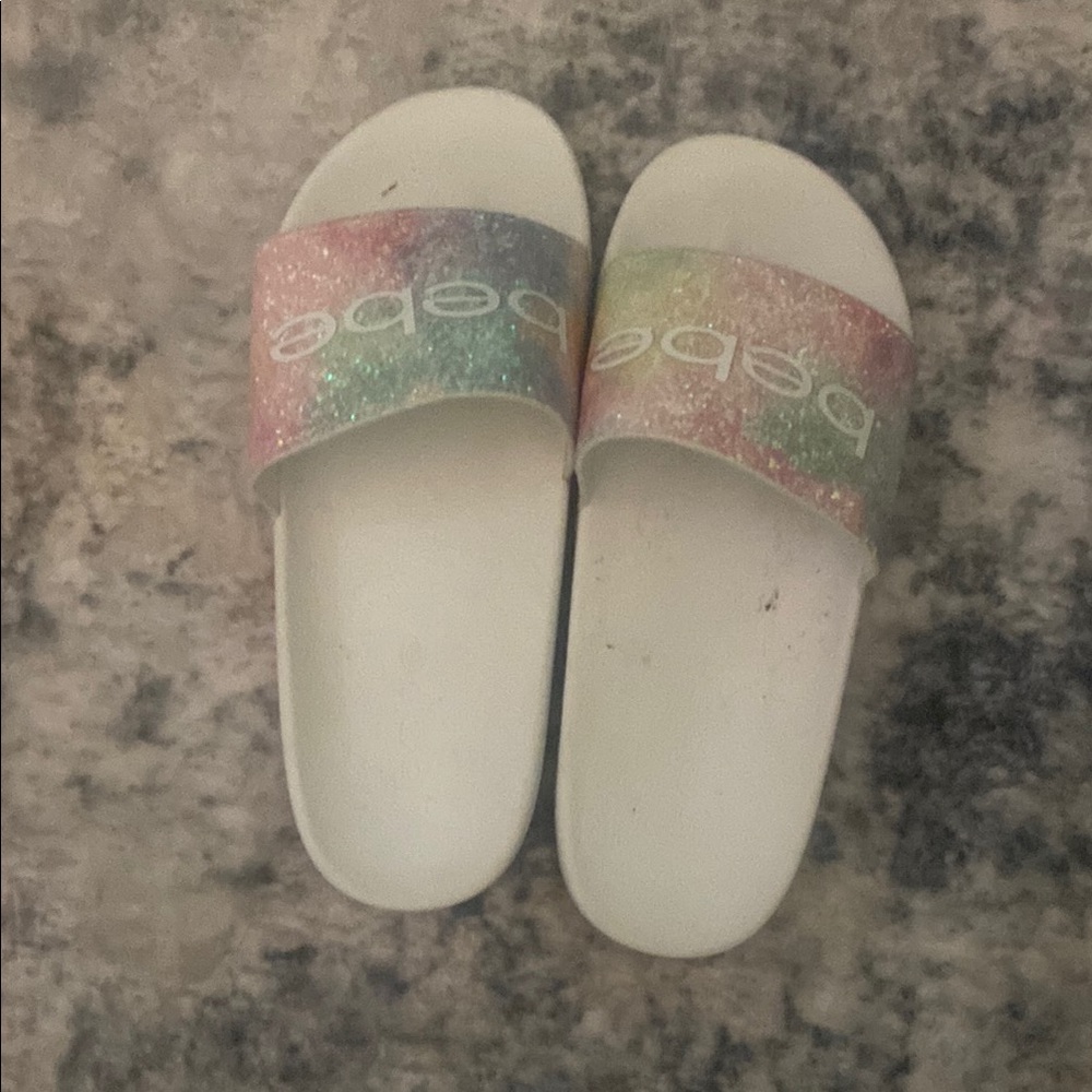 Bebe Glitter Slide Sandals
